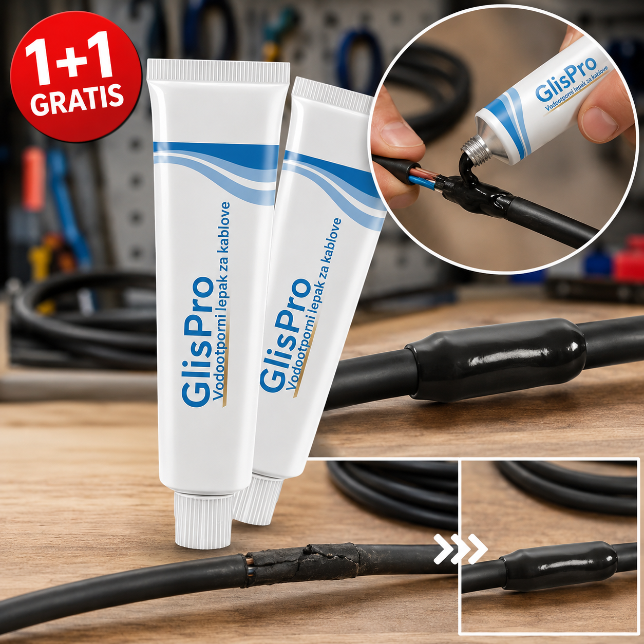 GlisPro Vodootporni lepak za kablove 1+1 GRATIS