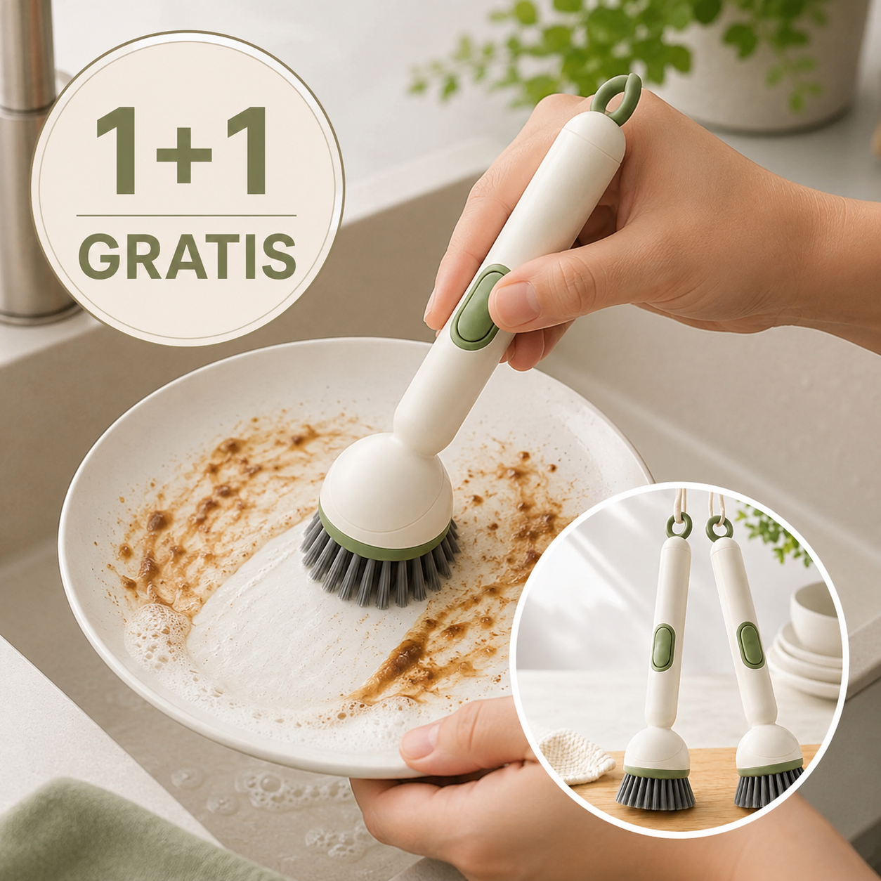 2u1 četka za sudove sa dozerom 1+1 GRATIS