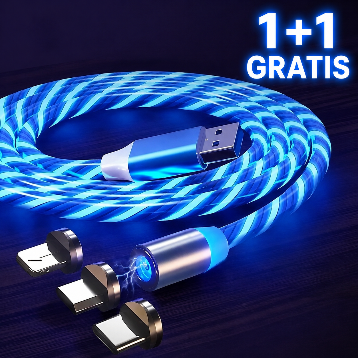 Svetleći punjač za telefon 1+1 GRATIS