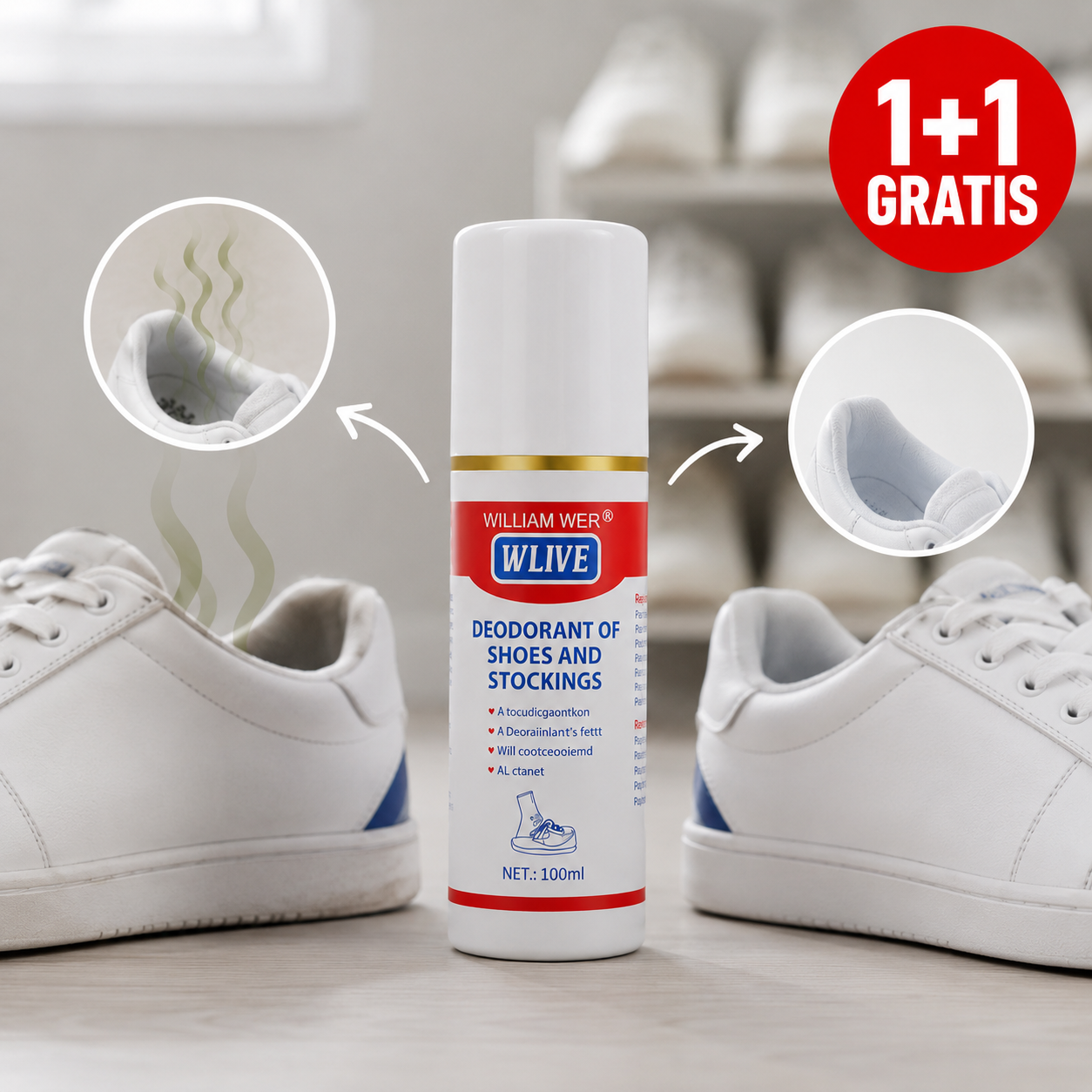 Sprej protiv neprijatnog mirisa obuće 1+1 GRATIS