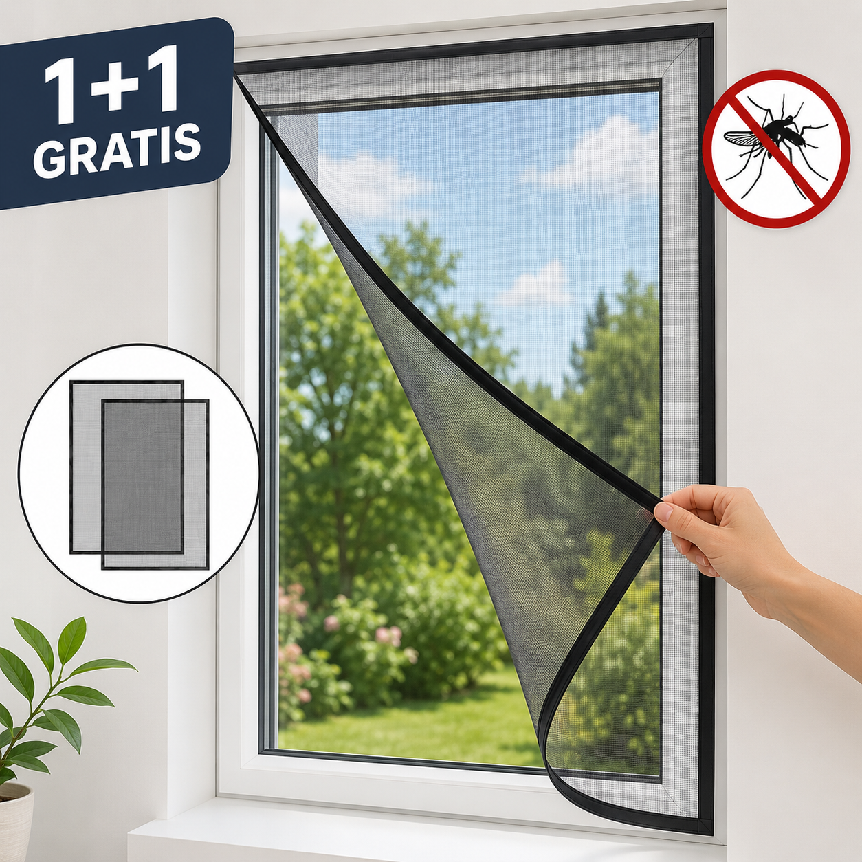 Mreža protiv komaraca za prozor 1 + 1 GRATIS
